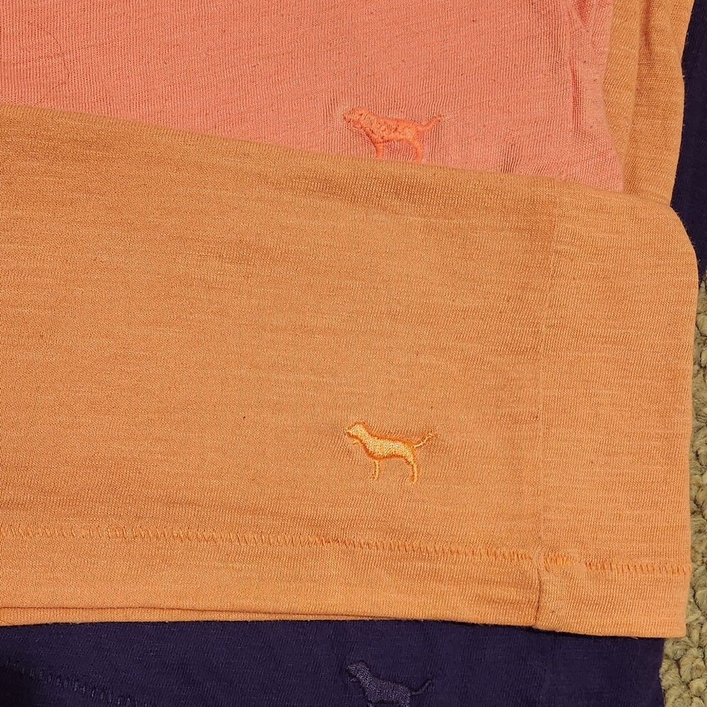 3 PINK Victoria's Secret Peach and Coral Tees